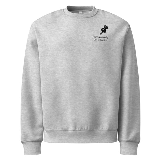Oversized heavyweight athletic heather slogan sweatshirt.