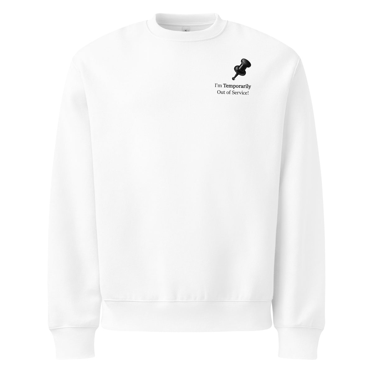 Oversized heavyweight white slogan sweatshirt.
