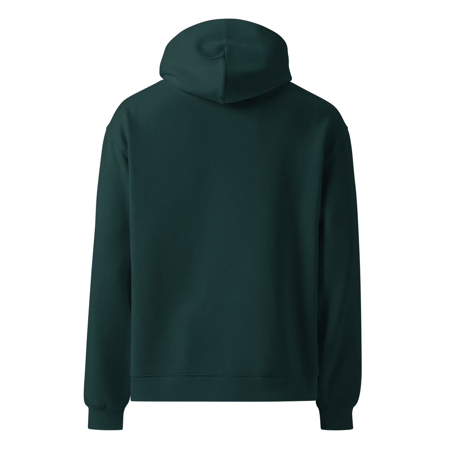 Oversized pine green hoodie motivational sweatshirt back view