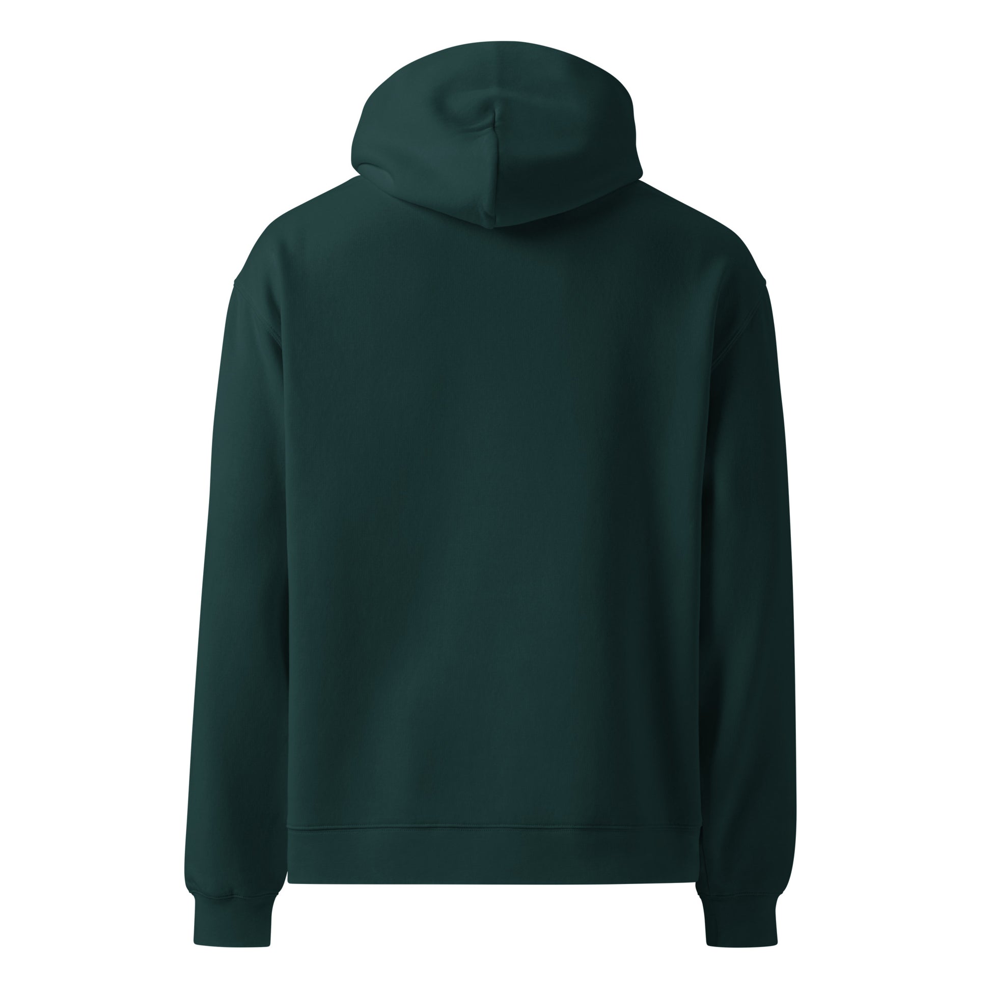 Oversized pine green hoodie motivational sweatshirt back view